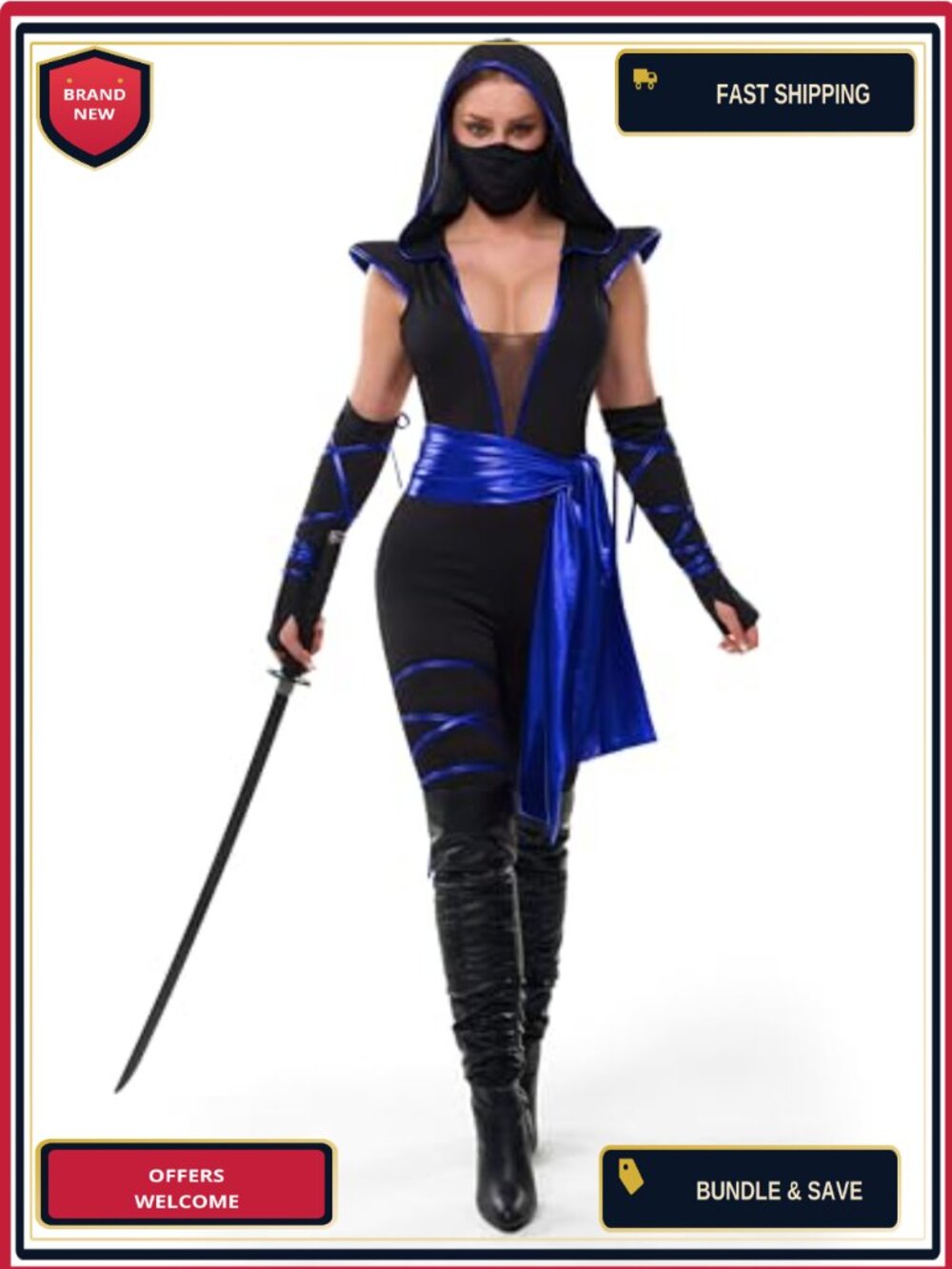 Women's Ninja Costume 100% Polyester Halloween Cosplay Outfit